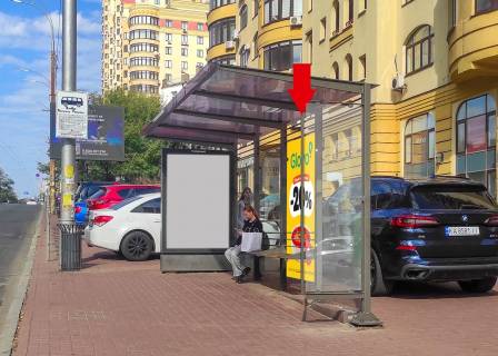 Ситилайт A в Киеве, 1.36x2.04  Чорновола вул., 29, зупинка "Маршала Рибалка, фронтальний фото 1
