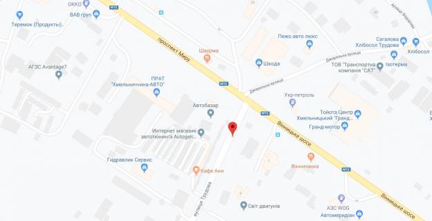 Билборд B в Хмельницком Трудова вул. - Миру пр. схема