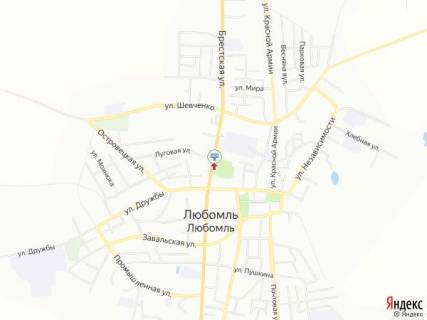 Билборд A в Любомле Володимирська вул. - Лугова вул., АЗС "Укрнафта", в сторону Шацька схема