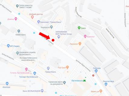 Ситилайт  в Киеве, 1.8x1.2  Іллєнко вул. (колиш. Мельникова вул.), 6, в сторону ст.м. "Лук'янівська" схема