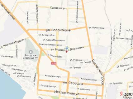 Билборд A в Бердянске Довганюка ул. - Софиевская ул. схема