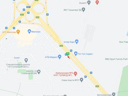 Билборд B в Киеве Заболотного вул., 20А, в сторону Глушкова пр. схема