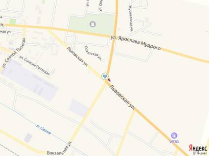 Билборд A в Жовкве Львівська вул., в'їзд в м. Жовква схема