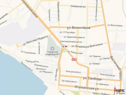 Билборд B в Бердянске Западный пр. - Мелитопольское шоссе - Довганюка ул. схема