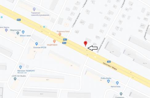 Билборд A в Хмельницком, 3х6  Пр. Миру - пров. Мирний схема