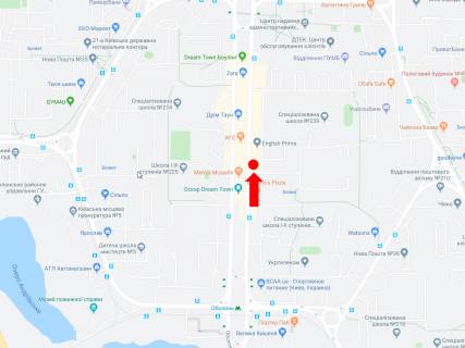 Билборд  в Киеве, 3x6  Оболонський пр., біля ТРЦ "Dream Town", в сторону ст.м. "Мінська" схема