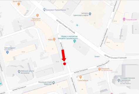 Ситилайт A в Киеве, 1.8x1.2  Тургенівська вул., 83-85 - вул. Полтавська, в центр схема