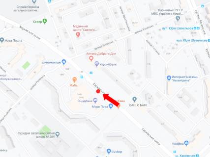 Billboard  in Kyiv, 3x6  Harkivs'ke sose, 144V, bila supermarketu "Sil'po", v storonu pl. Darnic'koi scheme