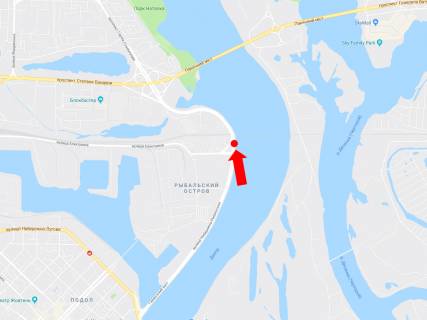 Призма A в Киеве, 3x6  Набережно-Рибальська вул., 120м від перехрестя з Електриків вул., в бік Оболоні, Московського мосту - 383919 схема