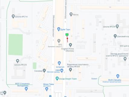 Призма A в Киеве Оболонський пр., 16, біля ТРЦ "Dream Town", в сторону ст.м. "Мінська" - 374024 схема
