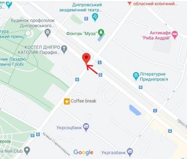 Ситилайт B в Днепр (Днепропетровск), 1.2х1.8  просп. Дмитра Яворницького (Карла Маркса) - вул. Лазаря Глоби (Сєрова, Фабра) схема