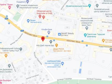 Видеоборд A у Луцьку Волі пр., 4, аптека "Волиньфарм", прайс за ролик 10 сек 1 вихід/5 хвилин, на двосторонньому екрані, від 144 виходів на день. Розрахунок для інших параметрів трансляції уточнюйте у менеджера. - 301418 схема