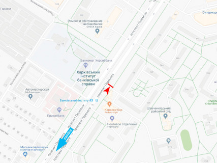 Білборд, Бігборд (Борд)  A у Харкові, 3x6  Перемоги пр., 54, з центру схема