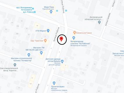 Билборд A в Днепр (Днепропетровск), 6х3  вул. Робоча, 1, біля світлофора, рух до центру схема