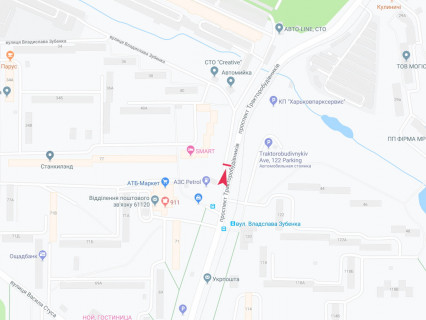 Билборд B в Харькове, 3x6  Тракторобудівників пр., 79/42а, з центру схема