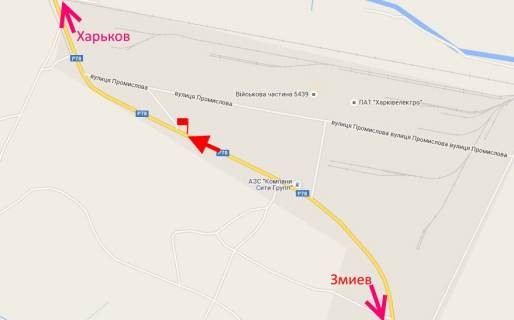 Билборд A в Васищеве, 3x6  с. Васищеве, Промислова вул., в'їзд в місто схема