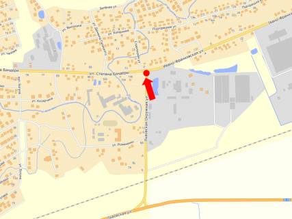 Билборд  в Калуше, 3x6  Бандери вул. / Івано-Франківська вул. / Львівська вул., в центр схема