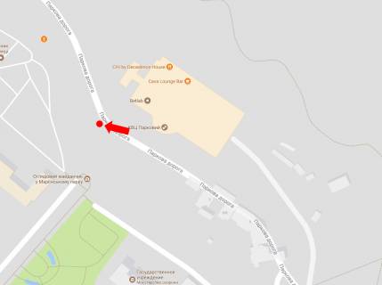 Сiтiлайт B у Києві, 1.8x1.2  Паркова дорога вул., 16а, КВЦ "Парковий", вертолітна площадка, в бік Грушевського вул., Європейської пл. схема