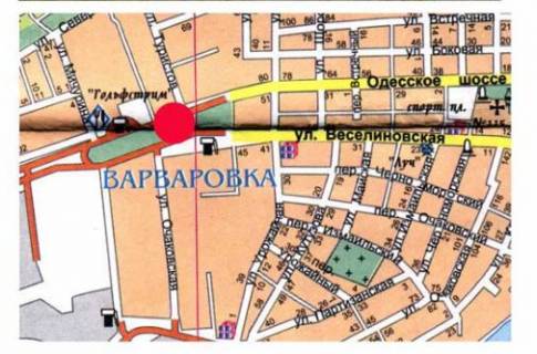 Білборд, Бігборд (Борд)  A у Миколаєві Одеське шосе, в'їзд схема