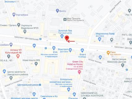 Ситилайт A в Николаеве Центральний просп. (Леніна просп.)., 32 - Рюміна вул., третій схема