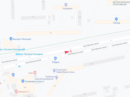 Билборд B в Харькове, 3x6  Салтівське шосе, 256, з центру схема