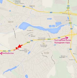 Билборд B в Песочине, 3x6  Естакада - с. Пісочин, виїзд з міста, (6), у бік траси Київ - Харків - Довжанський схема