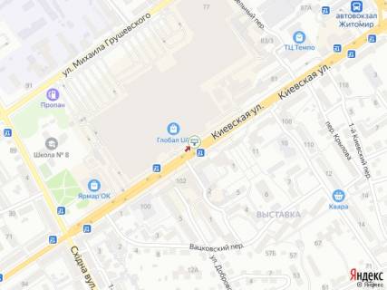 Бэклайт B в Житомире Київська вул., 77а, в сторону Київське шосе схема