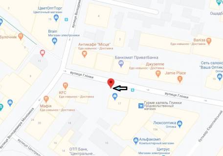 Сiтiлайт B у Дніпро (Дніпропетровськ), 1.2х1.8  вул. Глінки 17 схема
