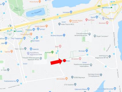 Билборд  в Киеве, 3x6  Вишняківська вул., 17 - Миколи Руденка бульвар (Кольцова бульвар), біля супермаркету "Фора" схема