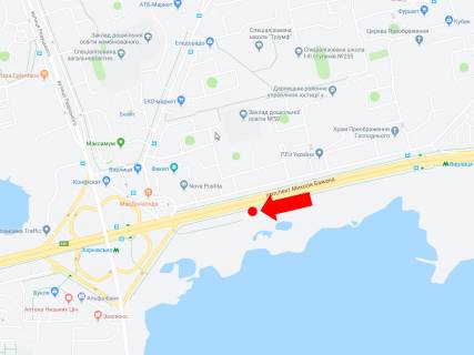 Билборд B в Киеве, 3x6  Бажана пр., 7 навпроти, в сторону ст.м. "Харківська", центру схема