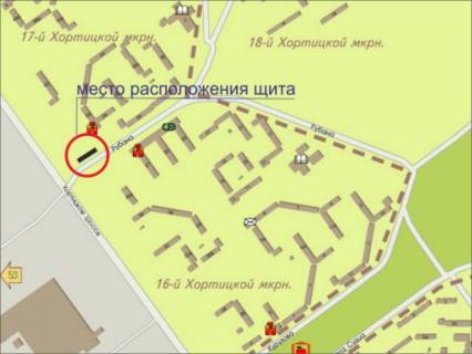 Билборд A в Запорожье Хортицьке шосе - Рубана вул. схема