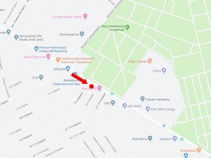 Билборд A в Киеве, 3x6  Стеценка вул., 200 м. АЗС "WOG", до центру схема