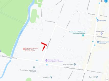 Билборд B в Хмельницком Шестакова вул., 64, 100 м педакадемія, біля центру міста схема