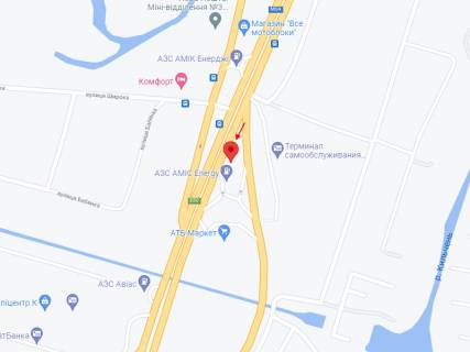 Билборд B в Траса, 3x6  Траса М-30, Дніпро-Павлоград, біля АЗС "Amic", в'їзд в м. Дніпр, до Епіцентра схема