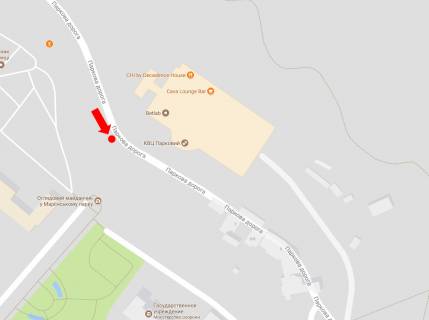 Сiтiлайт  у Києві, 1.8x1.2  Паркова дорога вул., 16а, КВЦ "Парковий", вертолітна площадка, в бік Дніпровського спуску схема