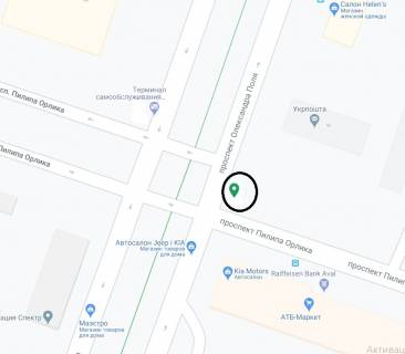 Scrolller, Scroll A in Dnipro (Dnipropetrovsk), 3.14х2.32  prosp. Oleksandra Pola - prosp. Pilipa Orlika, na svitlofori - 169429 scheme