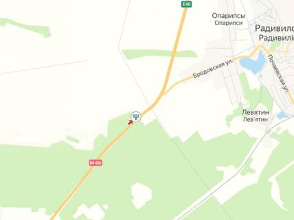Билборд B в Бродах, 3x6  Виїзд з міста, в сторону м. Рівне, траса Львів - Київ (Е-40) схема