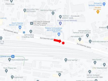 Билборд A в Киеве, 3x6  Залізничне шосе, 45 схема
