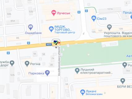 Билборд B в Луцке Рівненська вул. - Електроапаратна вул. схема