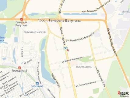 Билборд B в Киеве Воскресенський (Перова б-р) проспект., 42, навпроти, в сторону Троєщини схема