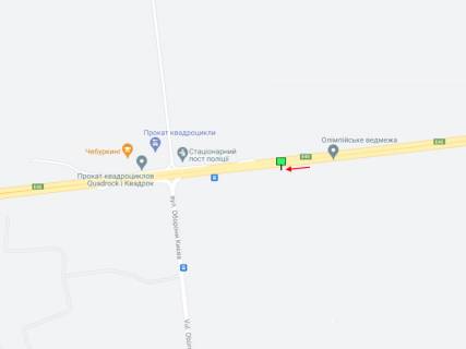 Білборд, Бігборд (Борд)  B у Києві Житомирське шосе, 120м до Олімпійського ведмежа, з м. Київ схема