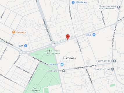 Билборд B в Никополе, 3x6  Незалежності України вул., 173, навпроти, з центру схема