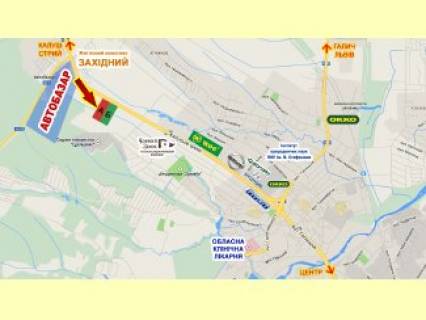 Билборд  в Ивано-Франковске, 3x6  Калуське шосе, автобазар, (2) схема