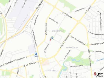 Билборд A в Луцке Кравчука вул. - Воїнів-Інтернаціоналістів вул., від ТЦ "Слон" схема