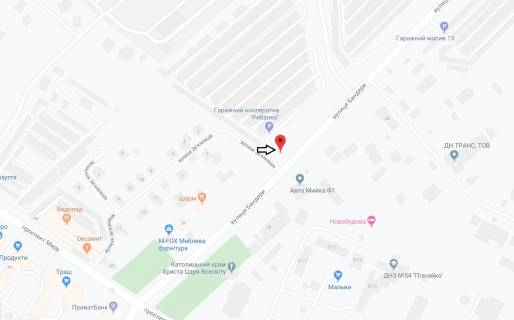 Билборд B в Хмельницком, 3х6  вул.Степана Бандери (Маршала Рибалка) (гараж.масив) схема