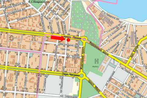 Билборд A в Николаеве, 3x6  Центральний пр. (кол. Леніна пр.) / 9 Слобідська вул. (Маршала Василевського) ., біля фітнес клубу "Grand", ліва схема