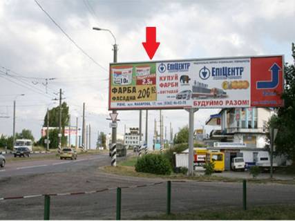 Білборд, Бігборд (Борд)  A у Рівному Млинівська вул., 32, в'їзд в м Рівне, з боку м Луцьк, лівий Фото 1