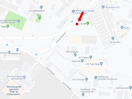 Билборд  в Киеве, 3x6  просп. Повітряних Сил (Повітрофлотський)., 63, на світлофорі, біля аеропорту "Київ", з центру схема
