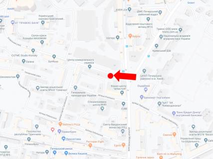 Ситилайт  в Киеве, 1.8x1.2  Кловський узвіз 24 - Князів Острозьких вул. (Московська), в сторону вул. Мечникова схема