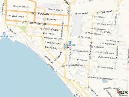 Билборд A в Бердянске Морская ул. - Восточный пр., 220 схема